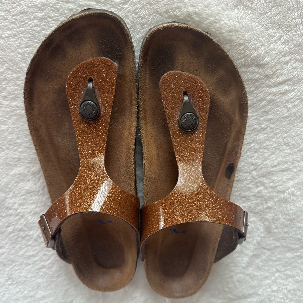 Birkenstock Gizeh Soft Footbed Flip-Flops Magic Galaxy Bronze 38N